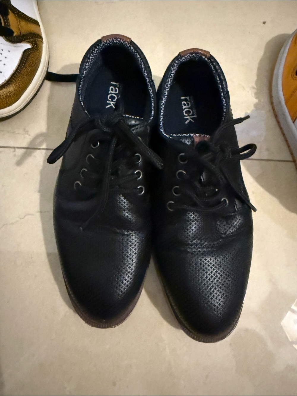 Rack Kids Black Dress Lace-Up Shoes